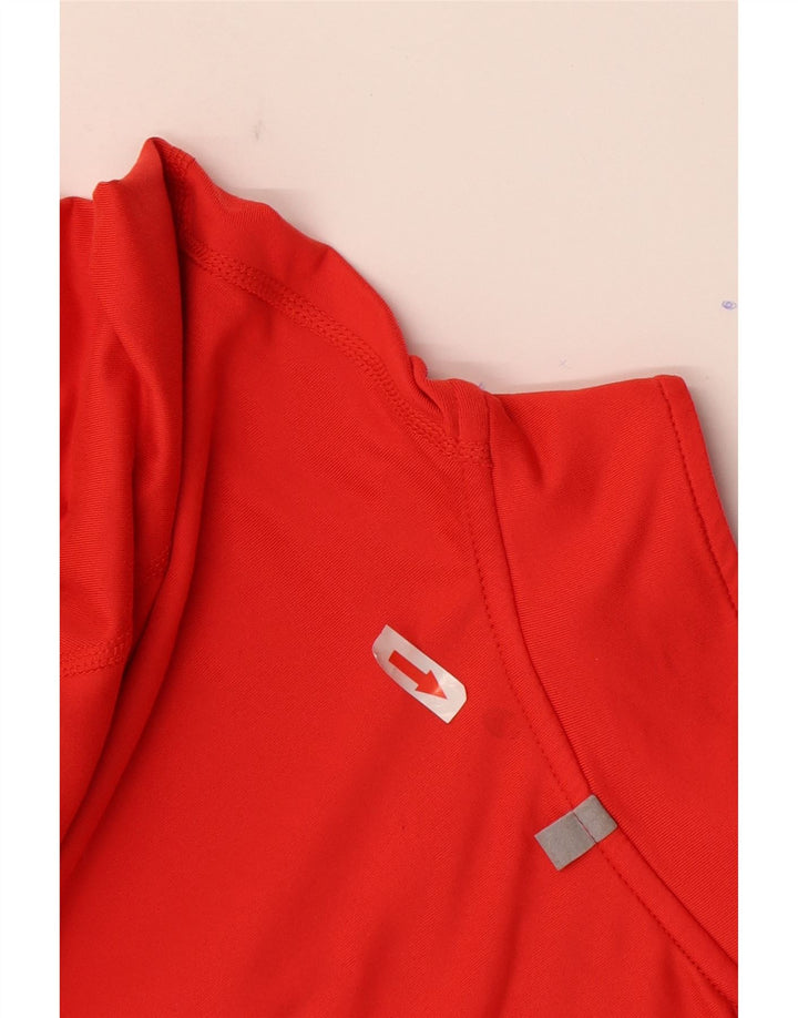 Nike Womens Zip Neck Pullover Tracksuit Top UK 14 Medium Red Polyester