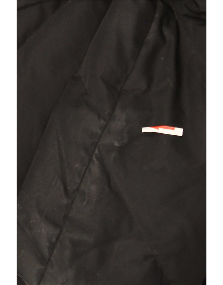 Per Una Womens Hooded Padded Coat UK 16 Large Black Polyester