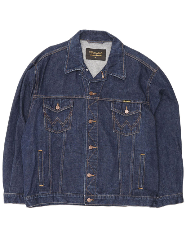 Wrangler Mens Denim Jacket UK 44 2XL Blue Cotton