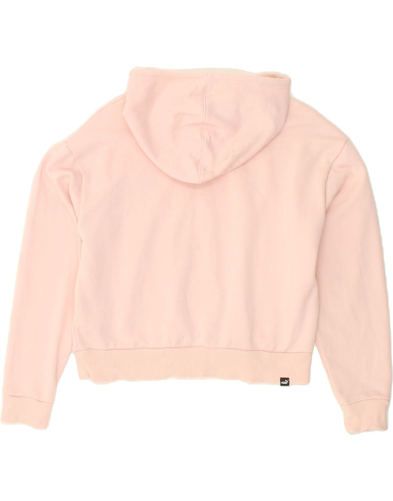 PUMA Womens Oversized Crop Hoodie Jumper UK 10 Small Pink Cotton Vintage Puma and Second-Hand Puma from Messina Hembry 