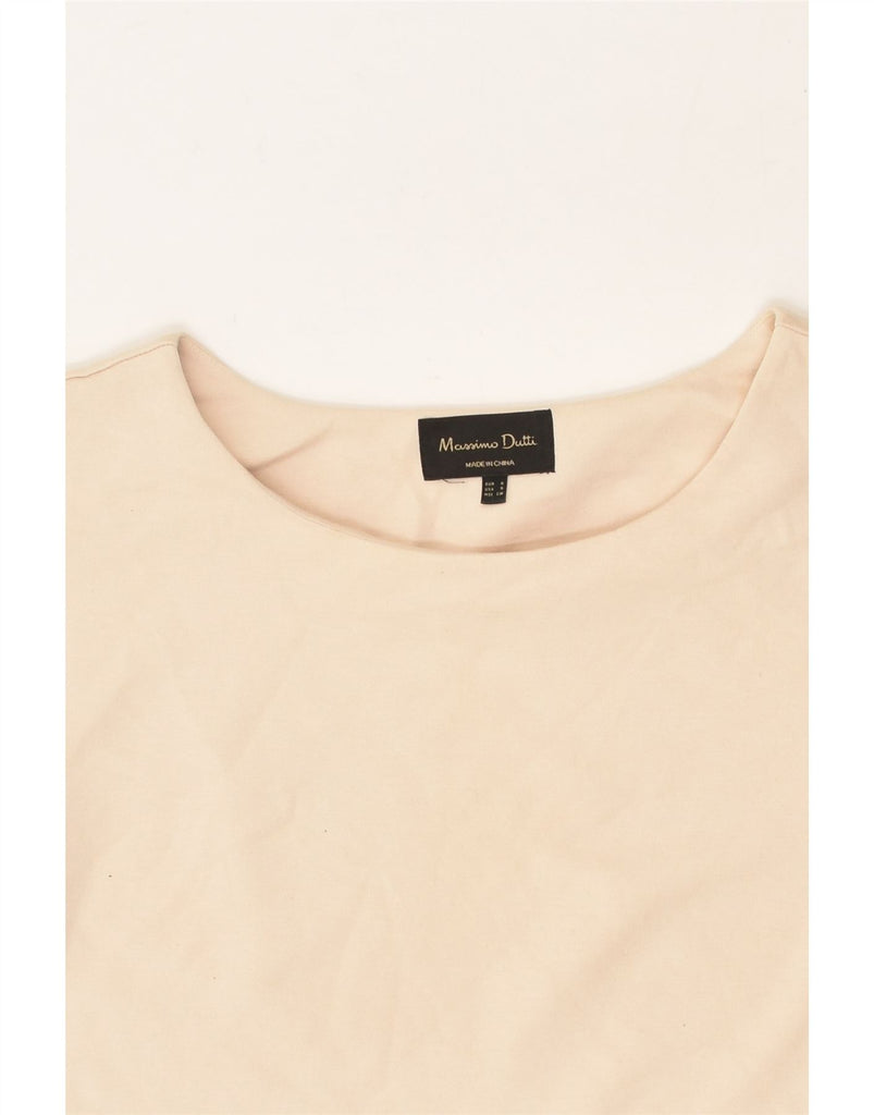 MASSIMO DUTTI Womens Top 3/4 Sleeve UK 10 Small Beige Cotton | Vintage Massimo Dutti | Thrift | Second-Hand Massimo Dutti | Used Clothing | Messina Hembry 