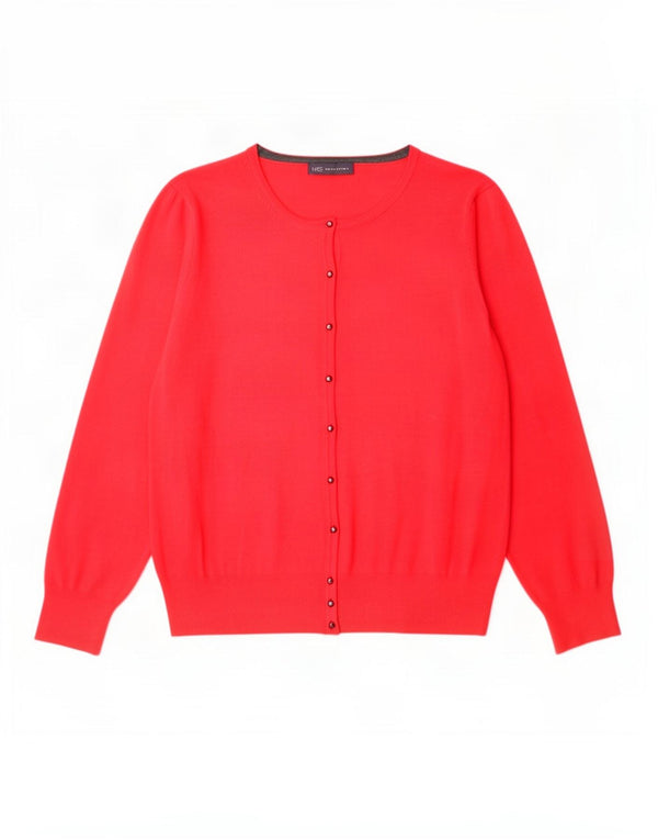 Marks & Spencer Womens Cardigan Sweater UK 24 4XL Red Viscose