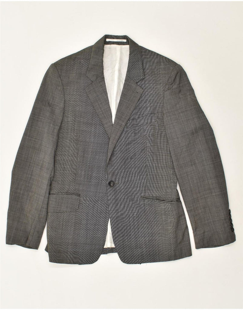 REISS Mens 1 Button Blazer Jacket UK 36 Small Grey Wool | Vintage Reiss | Thrift | Second-Hand Reiss | Used Clothing | Messina Hembry 
