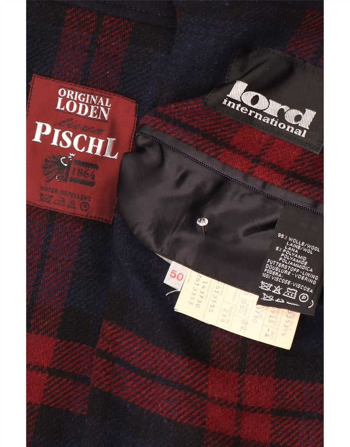 Pischl Mens Overcoat EU 50 Large Navy Blue Wool