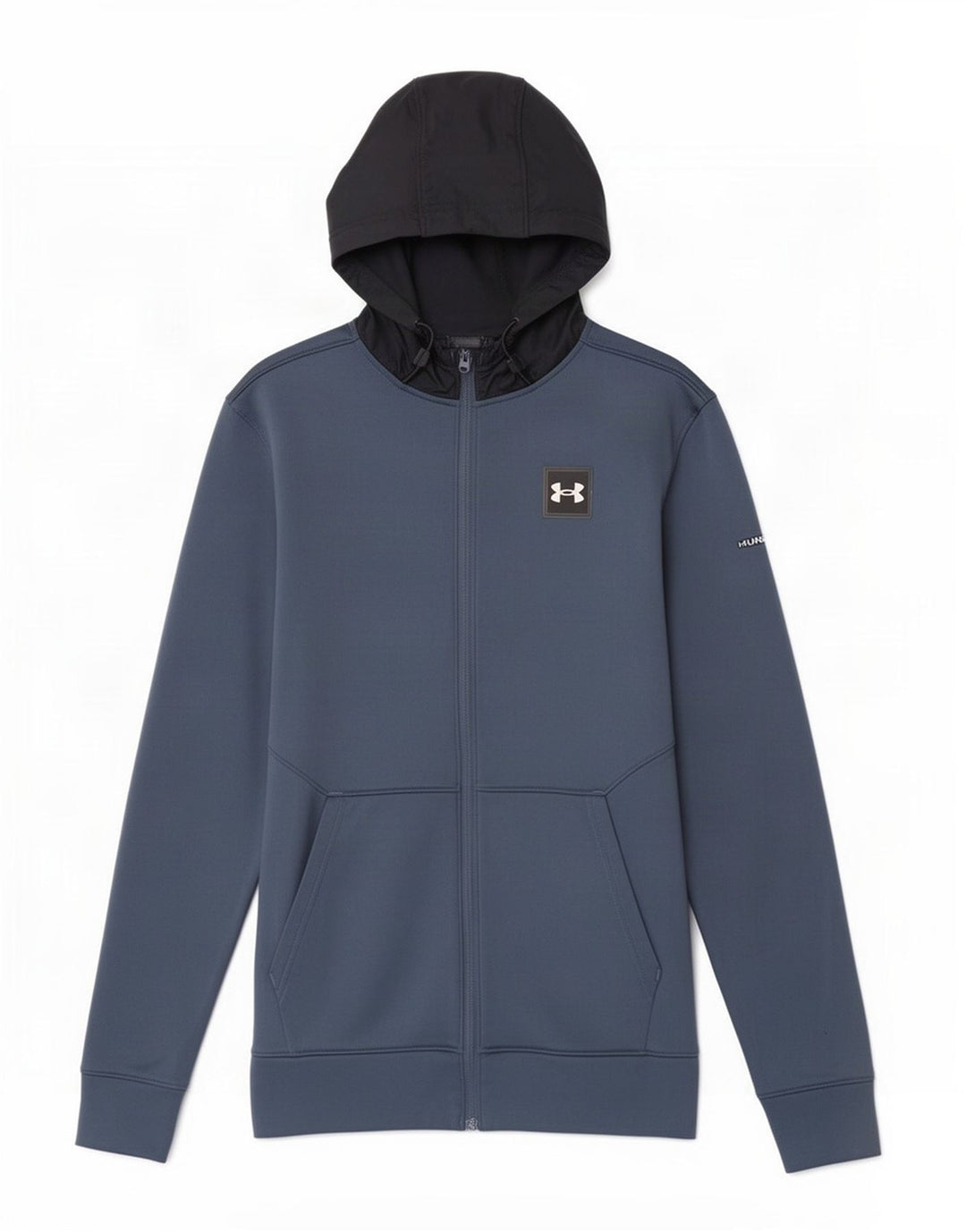 Under Armour Mens Graphic Zip Hoodie Sweater Medium Blue Colourblock