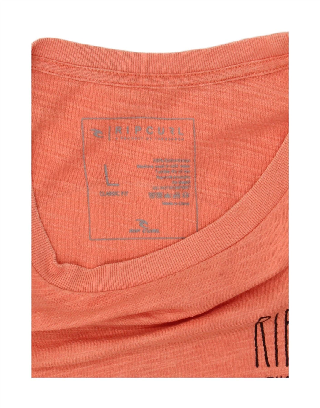 Rip Curl Mens Graphic T-Shirt Top Large Orange Cotton