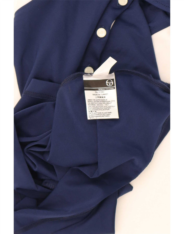 Sergio Tacchini Womens Polo shirt IT 44 Medium Navy Blue Colourblock