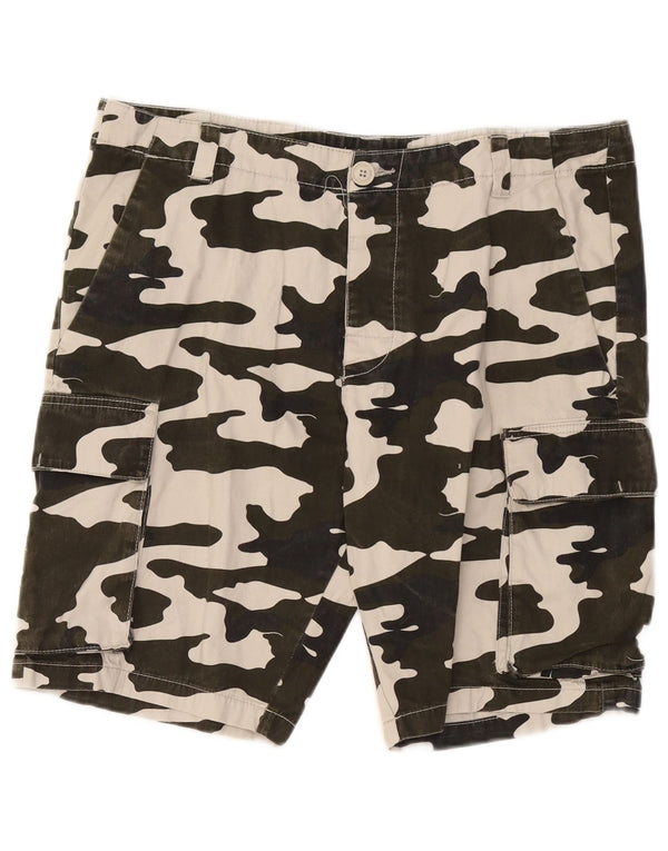 French Connection Mens Cargo Shorts W34 Large  Khaki Camouflage