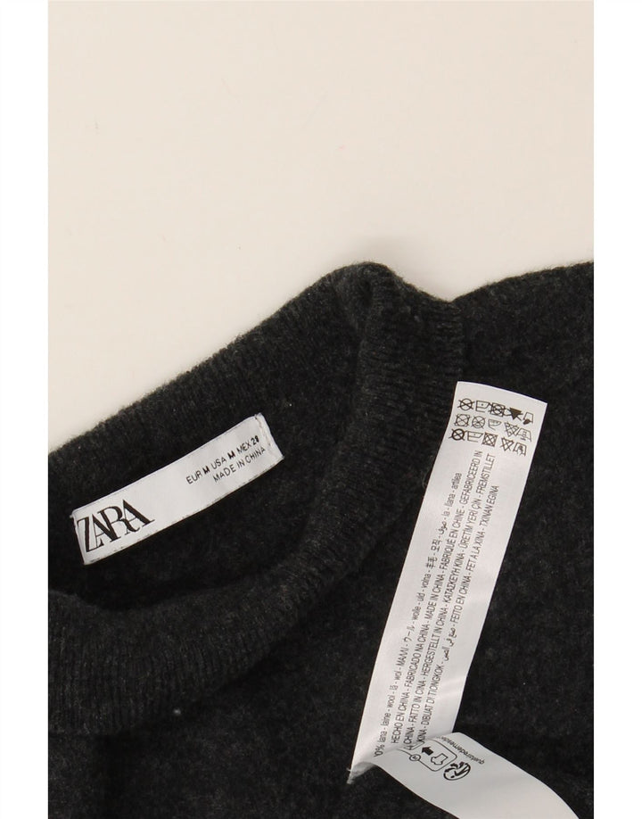 ZARA Womens Turtle Neck Jumper Sweater UK 12 Medium Grey Wool Vintage Zara and Second-Hand Zara from Messina Hembry 