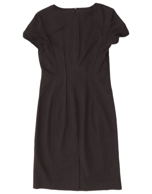 Emporio Armani Womens Sheath Dress IT 44 Medium Black Cotton