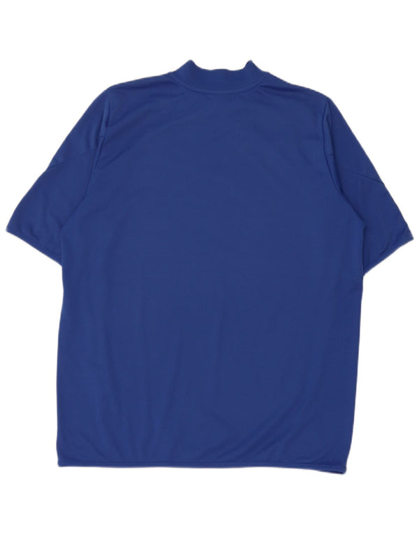 Diadora Mens T-Shirt Top Large Blue Colourblock Polyester