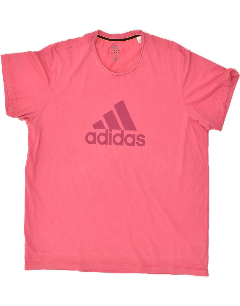 ADIDAS Womens Climalite Graphic T-Shirt Top UK 20 2XL Pink Cotton | Vintage Adidas | Thrift | Second-Hand Adidas | Used Clothing | Messina Hembry 