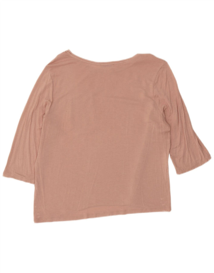 Zara Womens 3/4 Sleeve Blouse Top UK 16 Large Pink