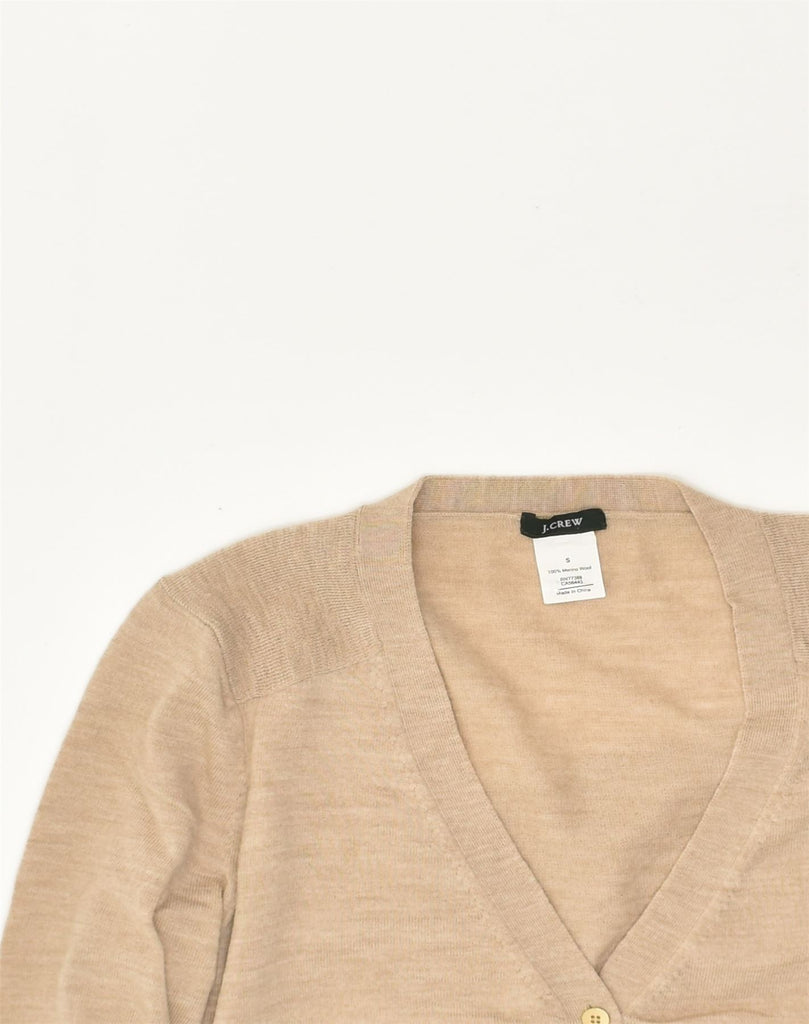 J. CREW Womens Cardigan Sweater UK 8 Small Beige Merino Wool | Vintage J. Crew | Thrift | Second-Hand J. Crew | Used Clothing | Messina Hembry 