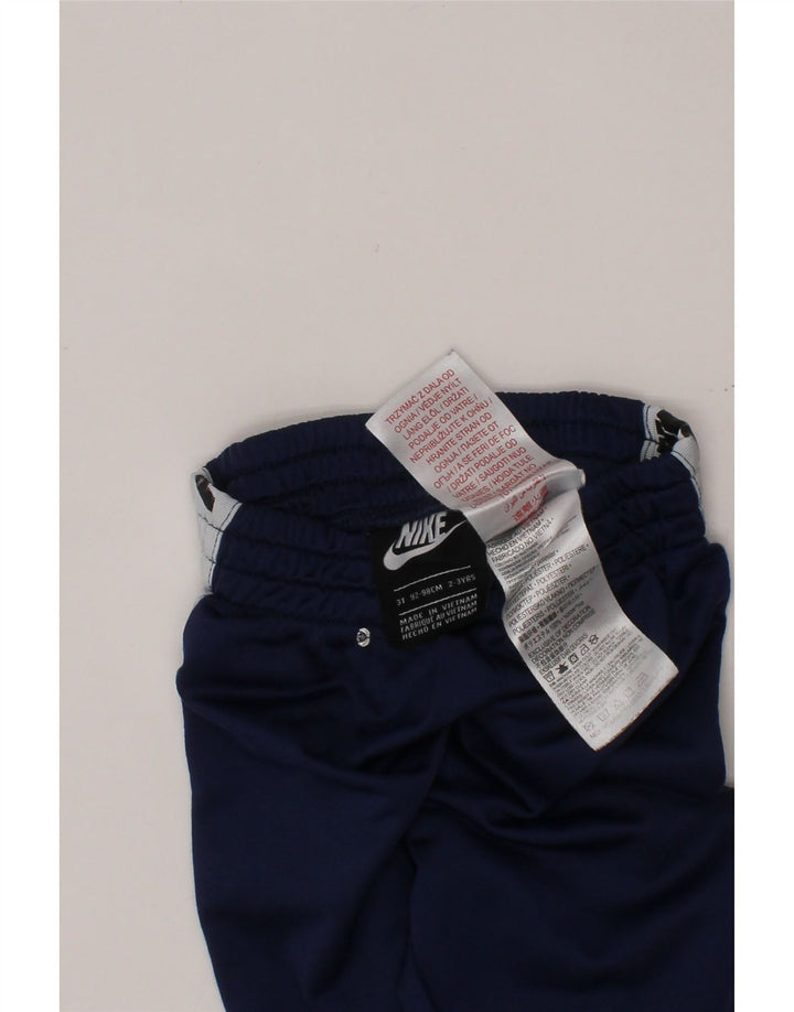 NIKE Boys Tracksuit Trousers Joggers 2-3 Years  Navy Blue Colourblock