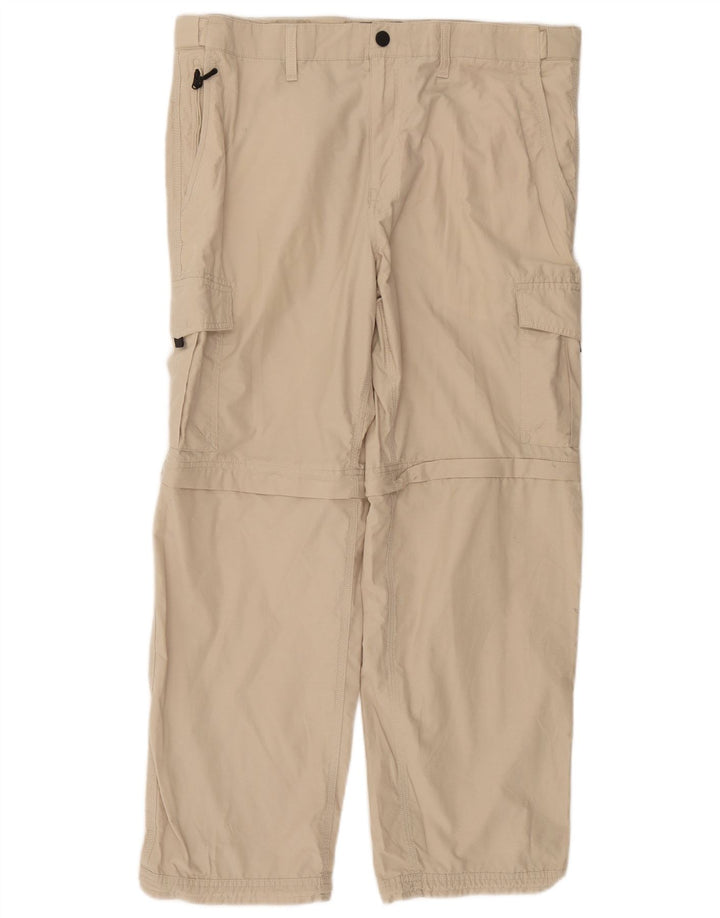 Marks & Spencer Mens Straight Cargo Trousers W36 L29 Beige Cotton