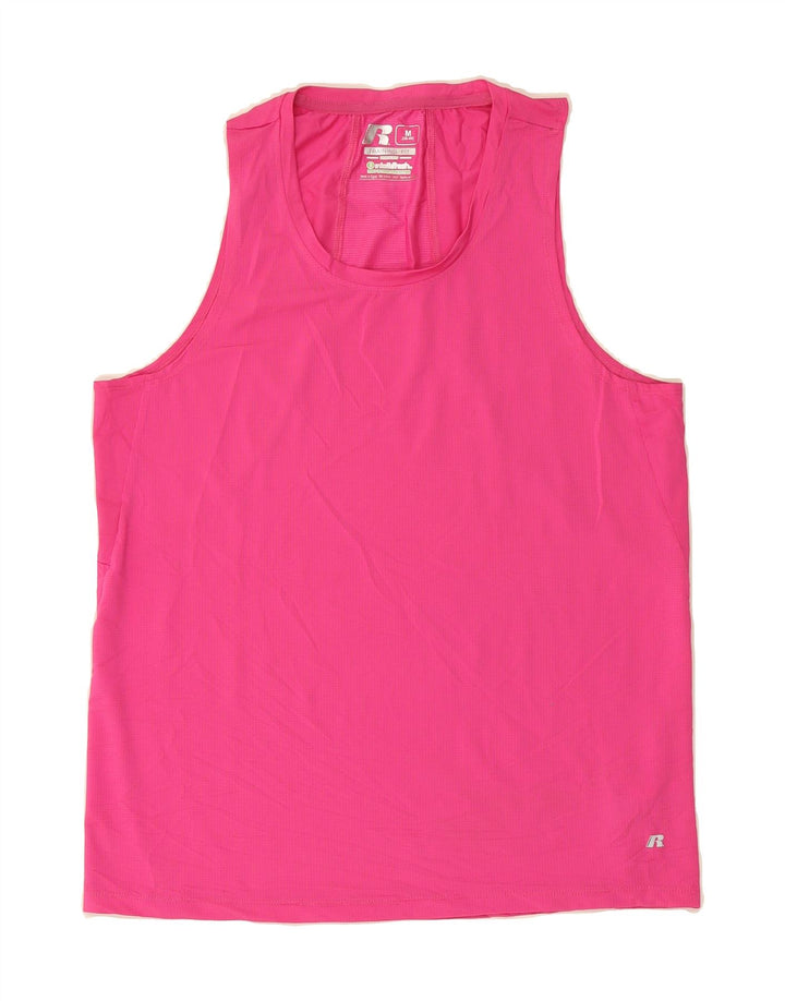 RUSSELL ATHLETIC Womens Vest Top UK 38/40 Medium Pink Polyester Vintage Russell Athletic and Second-Hand Russell Athletic from Messina Hembry 
