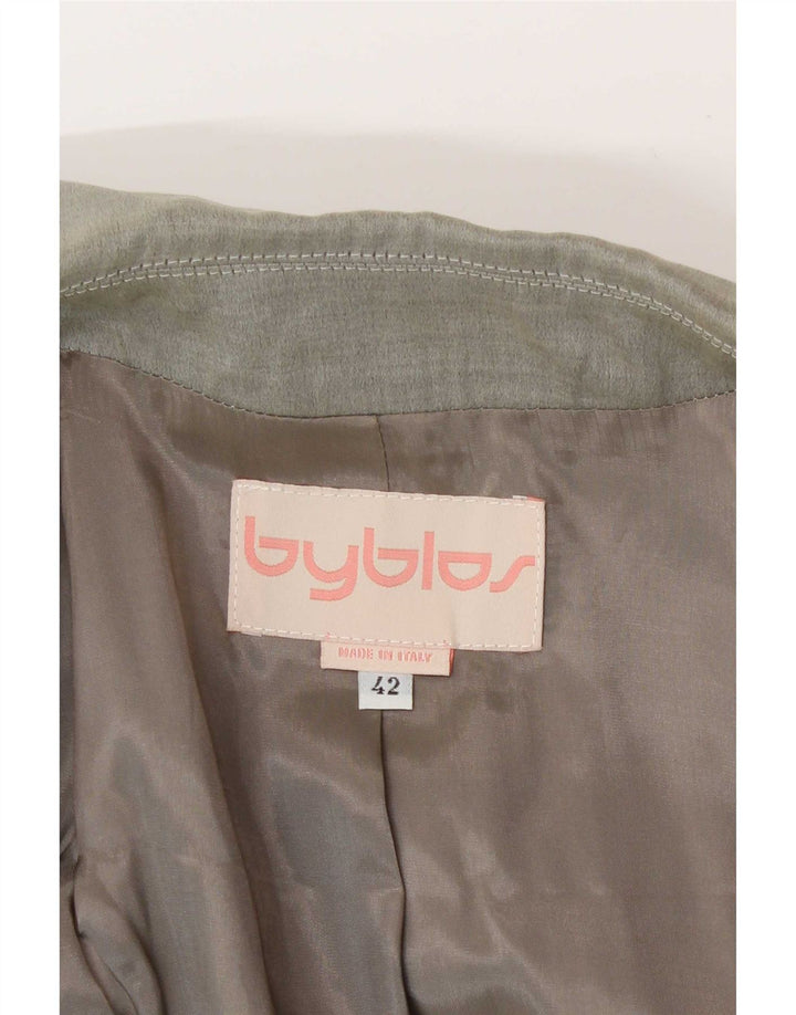 Byblos Womens Double Breasted Blazer Jacket IT 42 Medium Grey