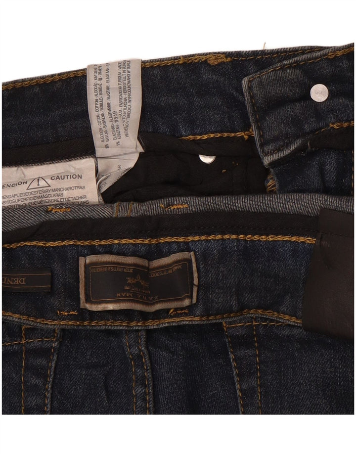 Zara Mens Slim Jeans EU 38 Small W30 L30 Navy Blue Cotton