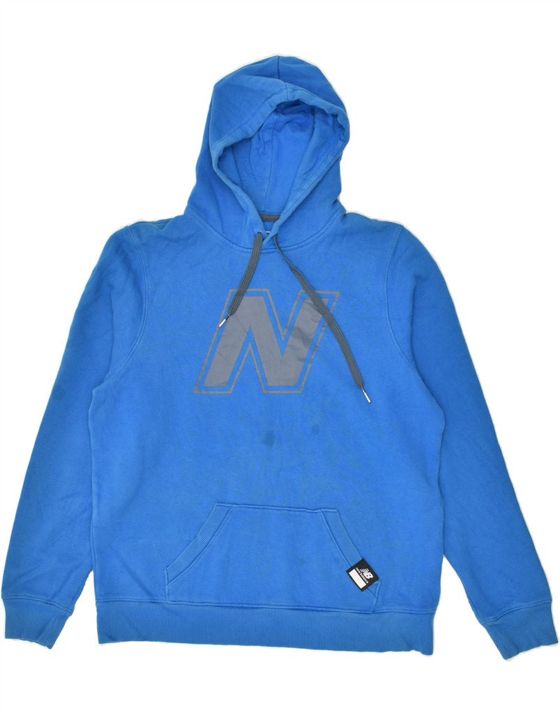 NEW BALANCE Mens Graphic Hoodie Jumper Medium Blue Cotton | Vintage New Balance | Thrift | Second-Hand New Balance | Used Clothing | Messina Hembry 