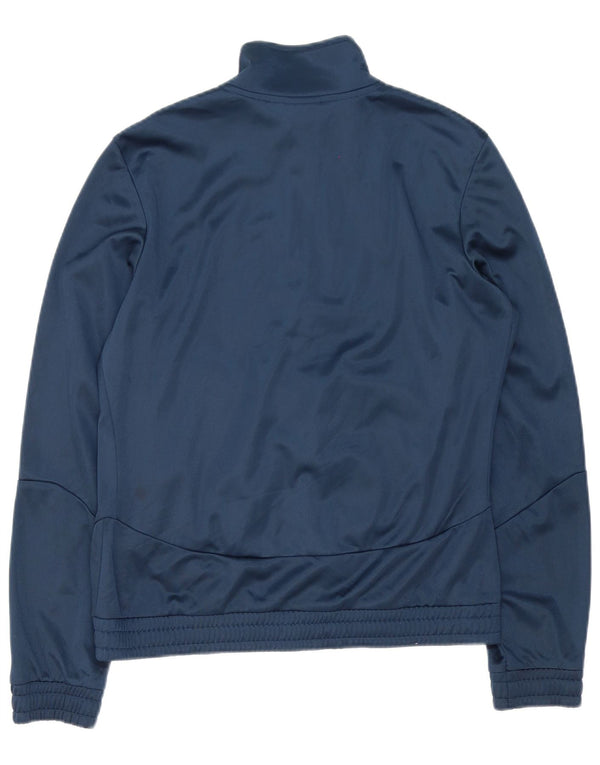 Diadora Womens Tracksuit Top Jacket UK 14 Large Navy Blue Striped Sports