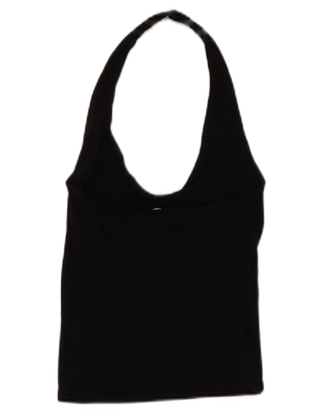 Zara Womens Crop Halter Top UK 12 Medium Black Cotton