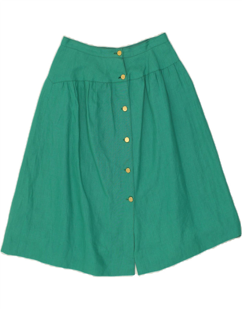 VINTAGE Womens A-Line Skirt IT 44 Medium W30  Green Wool Vintage Vintage and Second-Hand Vintage from Messina Hembry 