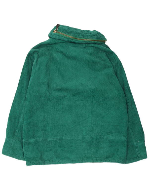 Vintage Mens Hooded Corduroy Jacket UK 40 Large Green Cotton