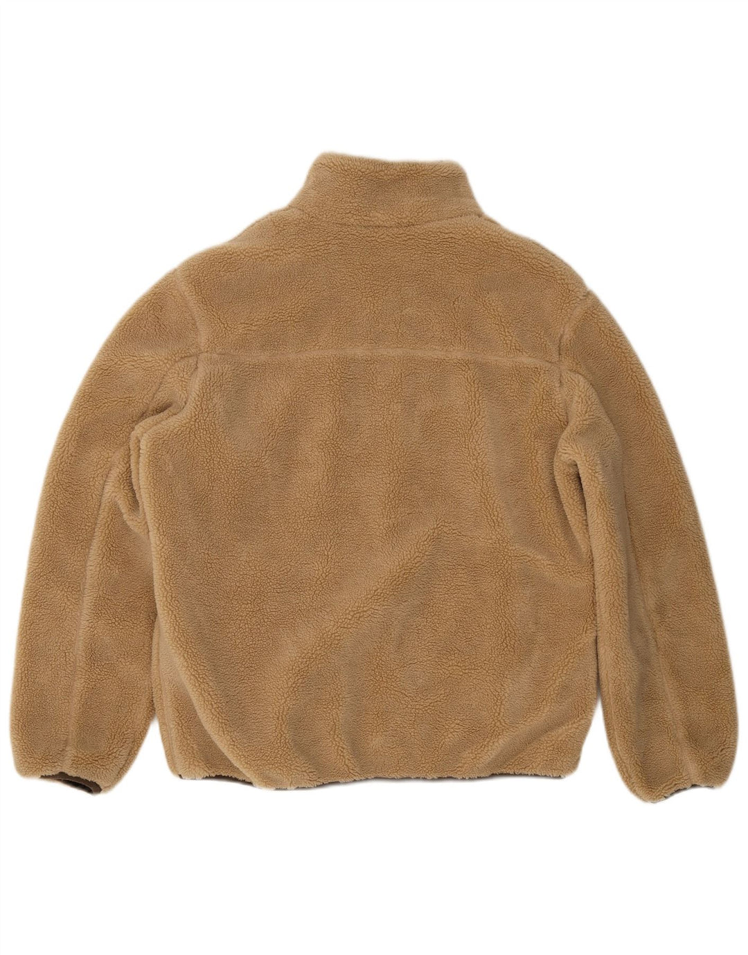 Zara Mens Fleece Jacket UK 38 Medium Beige Polyester