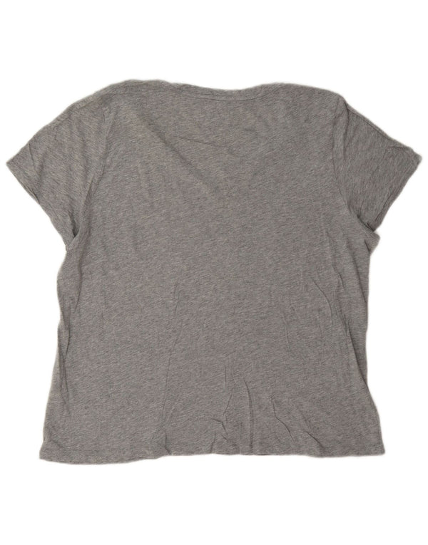Tommy Hilfiger Womens Relaxed Fit Graphic T-Shirt Top UK 18 XL Grey Flecked