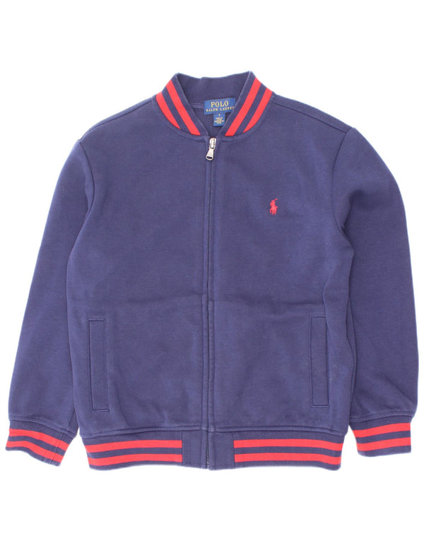 Polo Ralph Lauren Boys Tracksuit Top Jacket 6-7 Years Navy Blue Striped