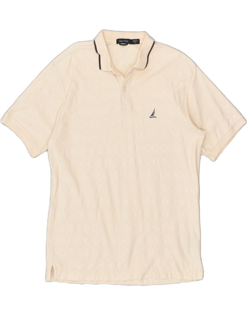 NAUTICA Mens Polo Shirt XL Beige Polyester | Vintage Nautica | Thrift | Second-Hand Nautica | Used Clothing | Messina Hembry 