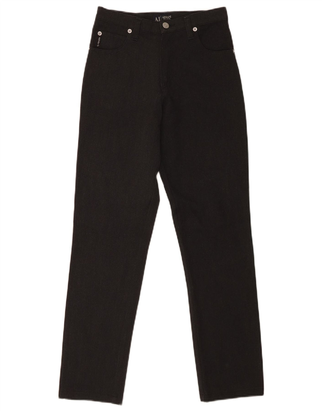ARMANI Womens Straight Casual Trousers W26 L28 Black Polyester