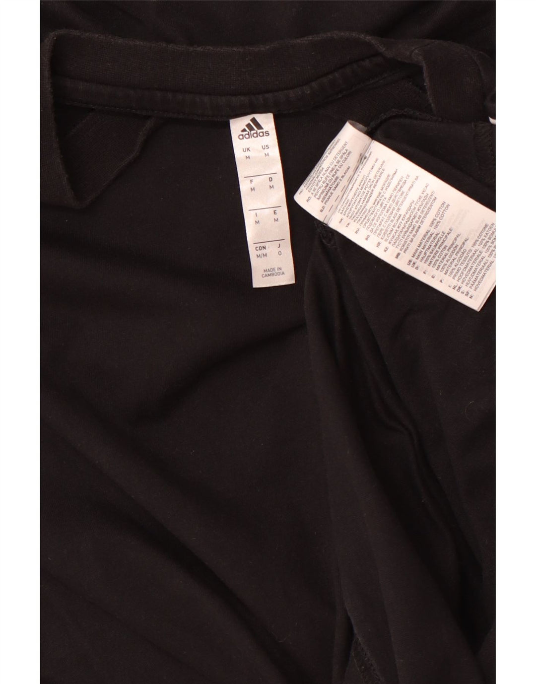 ADIDAS Womens T-Shirt Top UK 14 Medium Black Cotton