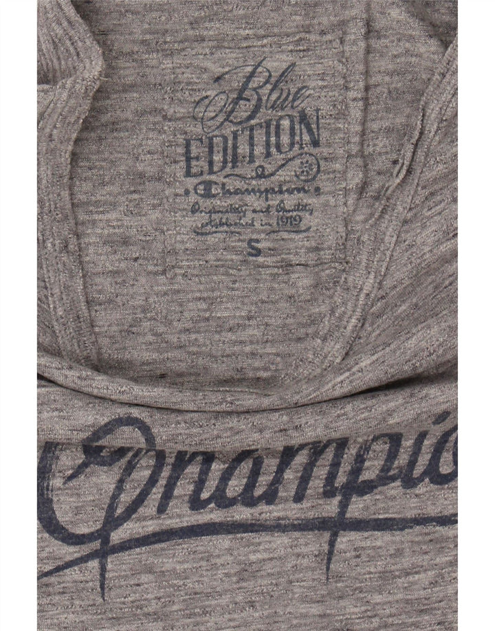 CHAMPION Womens Graphic T-Shirt Top UK 10 Small Grey Flecked
