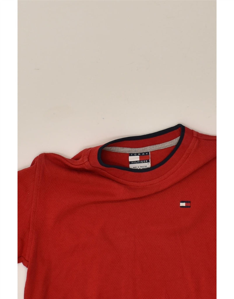 TOMMY HILFIGER Boys T-Shirt Top 6-7 Years Red Cotton | Vintage Tommy Hilfiger | Thrift | Second-Hand Tommy Hilfiger | Used Clothing | Messina Hembry 