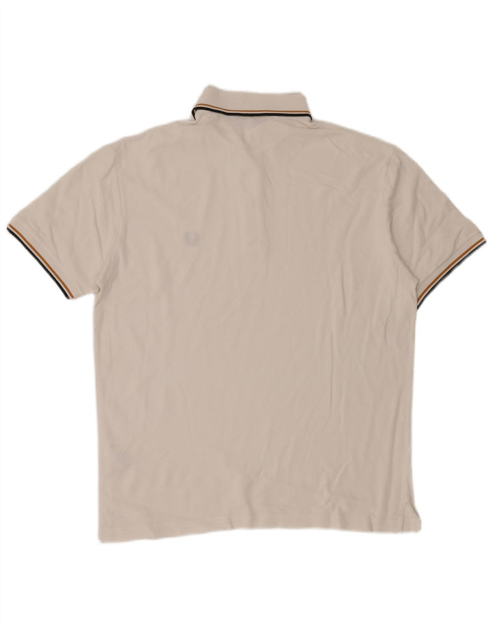 Fred Perry Mens Polo Shirt Medium White Cotton