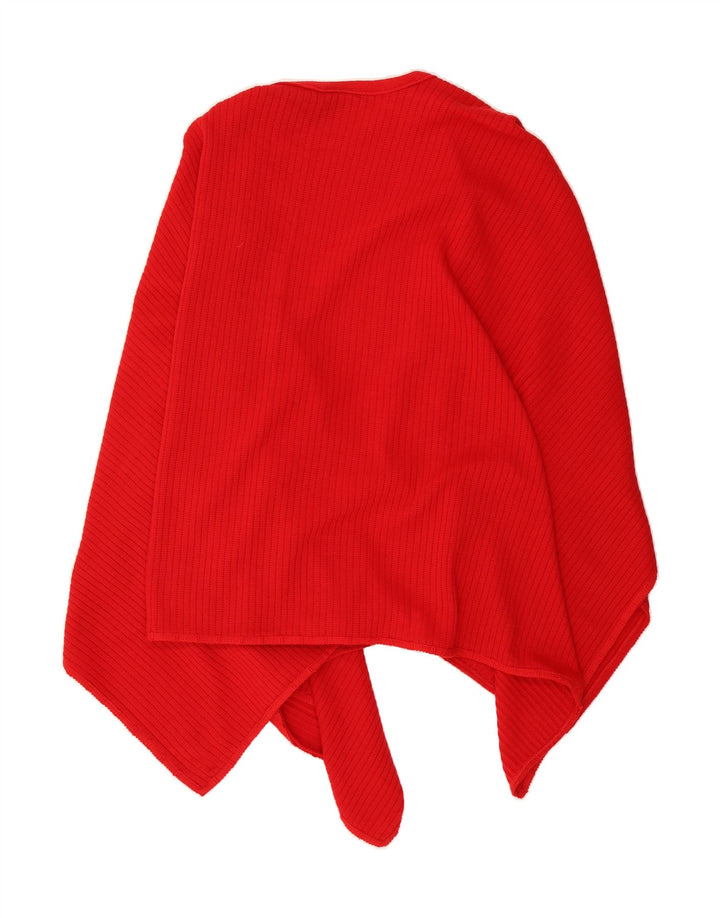 VINTAGE Womens Poncho Cardigan Sweater One Size Red Wool Vintage Vintage and Second-Hand Vintage from Messina Hembry 
