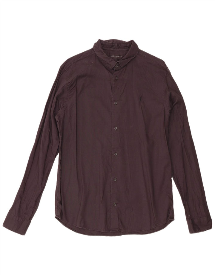 All Saints Mens Shirt Medium Black Cotton
