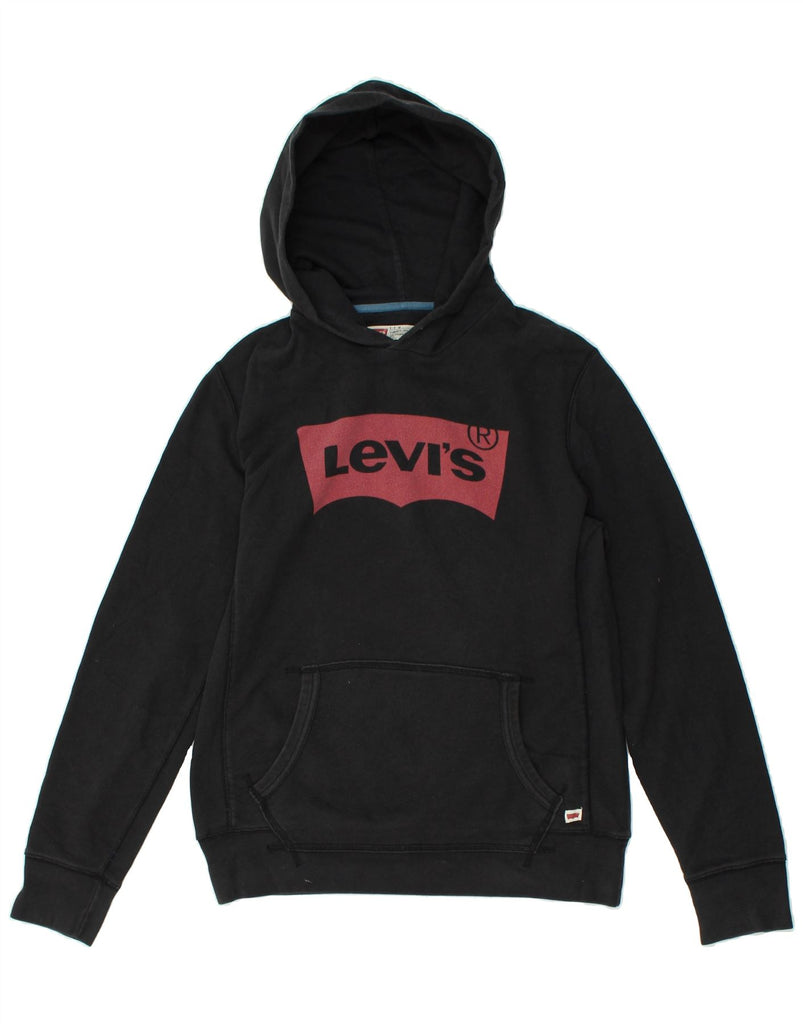 LEVI'S Mens Graphic Hoodie Jumper Small Black Cotton | Vintage Levi's | Thrift | Second-Hand Levi's | Used Clothing | Messina Hembry 