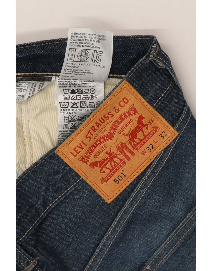 Levi's Mens 501 Straight Jeans  W32 L32 Blue Cotton