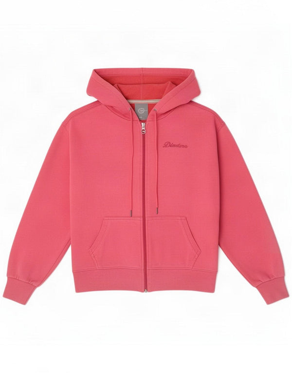 Diadora Womens Zip Hoodie Sweater UK 16 Large Pink Cotton