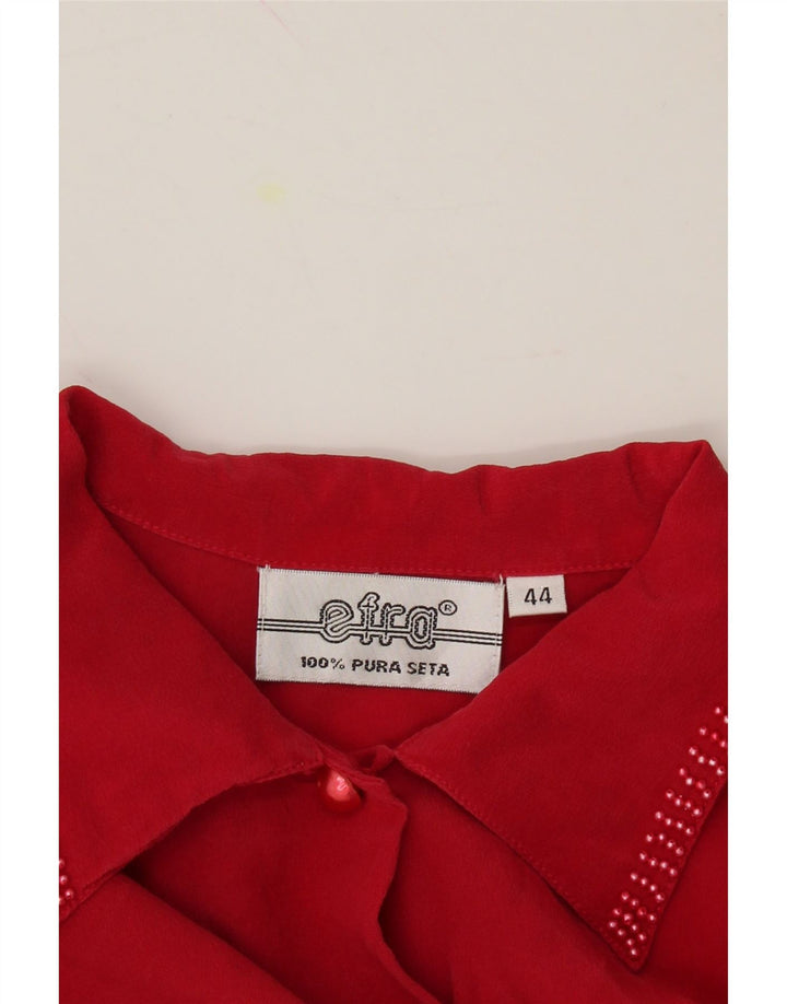 VINTAGE Womens Shirt Blouse IT 44 Medium Pink Silk Vintage Vintage and Second-Hand Vintage from Messina Hembry 