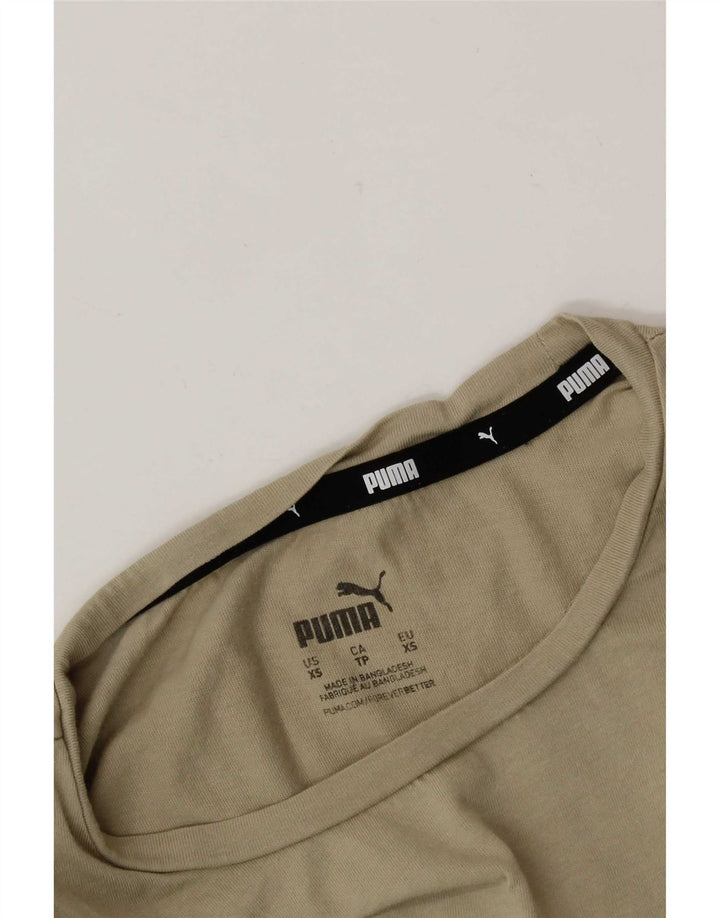 Puma Womens T-Shirt Top UK 6 XS Khaki