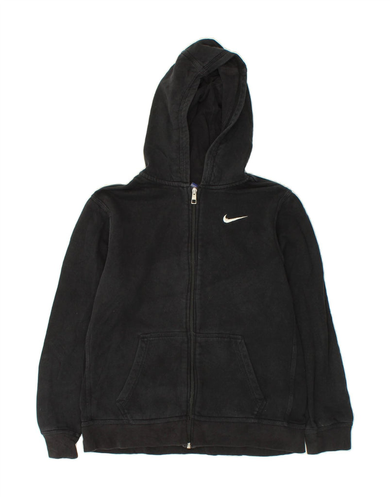 NIKE Boys Zip Hoodie Sweater 13-14 Years XL Black Cotton | Vintage Nike | Thrift | Second-Hand Nike | Used Clothing | Messina Hembry 