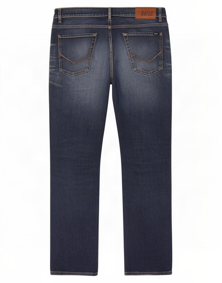 Rifle Mens Straight Jeans W36 L33 Blue Cotton