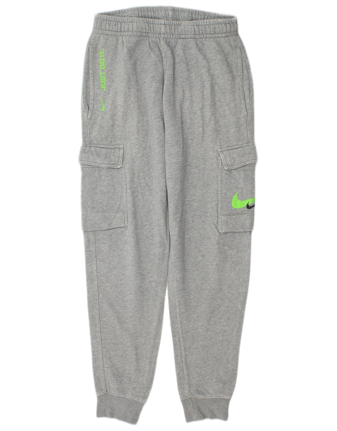 Nike Mens Graphic Cargo Tracksuit Trousers Joggers Small Grey Flecked