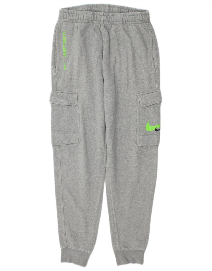 Nike Mens Graphic Cargo Tracksuit Trousers Joggers Small Grey Flecked