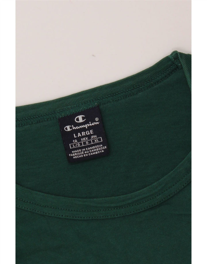 Champion Mens Graphic T-Shirt Top Large Green Colourblock