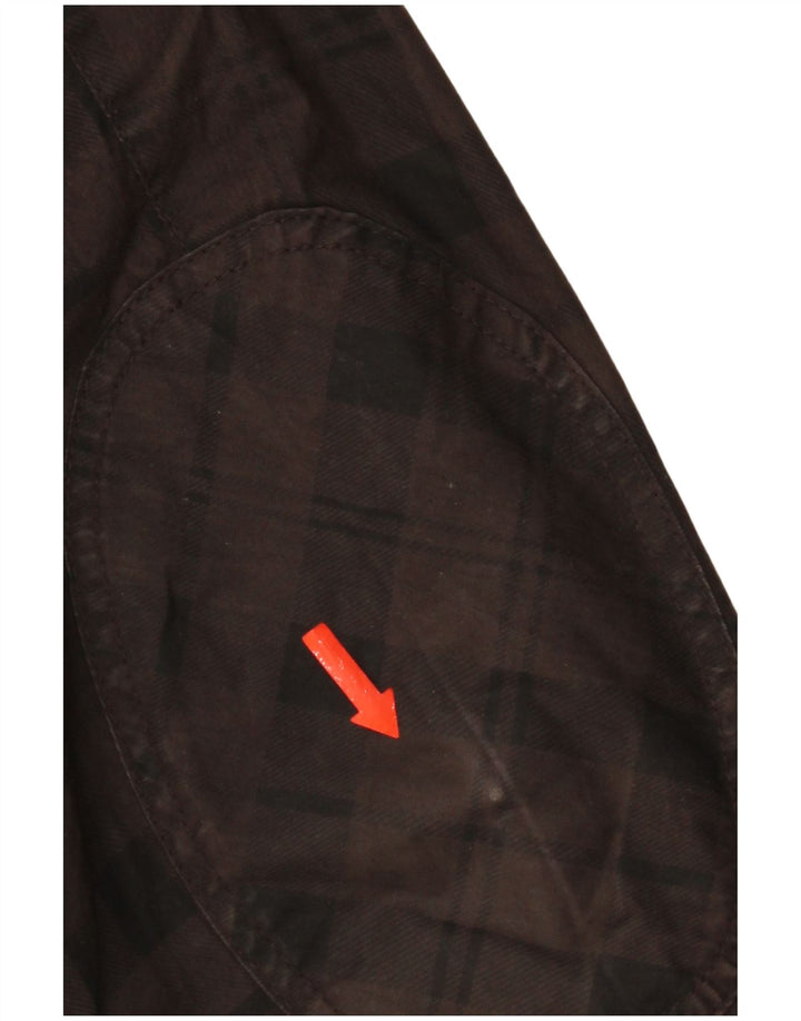 Massimo Dutti Mens Overshirt Reversible Shirt 2XL Brown Check Nylon